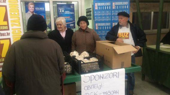 BUZ Gare&scaron;nica dijelio umirovljenicima jaja i &scaron;ampinjone