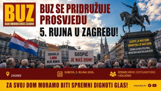 BUZ podržava prosvjed 5. rujna u Zagrebu, pozivamo umirovljenike da se pridruže!