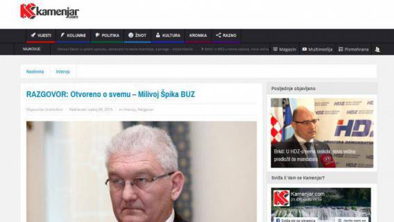 BUZ u medijima: KAMENJAR.COM - Otvoreno o svemu - Milivoj &Scaron;pika BUZ