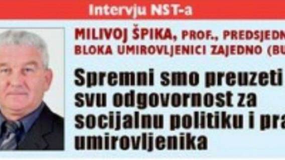 Intervju predsjednika Milivoja &Scaron;pike za Novi Sisački tjednik