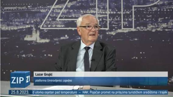 Koordinator Umirovljenici zajedno Lazar Grujić komentira za TV Z1