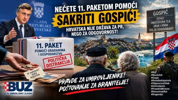 Plenkoviću,  nećete uspjeti 11. paketom pomoći sakriti Gospić!?