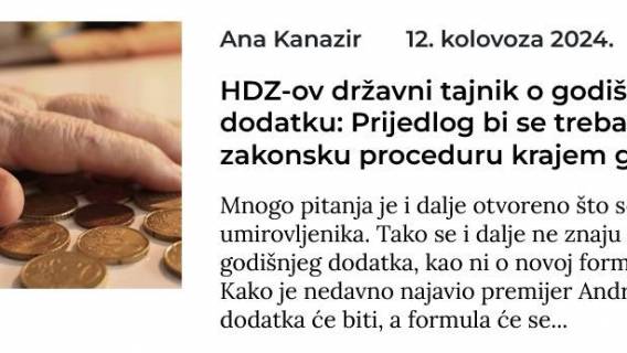 Umirovljenici će jo&scaron; jednom &bdquo;žedni preko vode&ldquo;!?