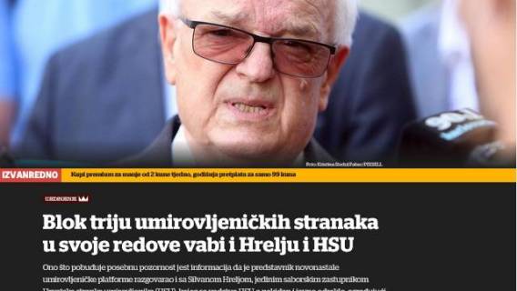 VEČERNJI LIST: Blok triju umirovljeničkih stranaka u svoje redove vabi i Hrelju i HSU