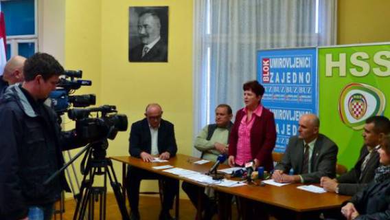 Zajedni&egrave;ka tiskovna BUZ-a i HSS-a u Osijeku